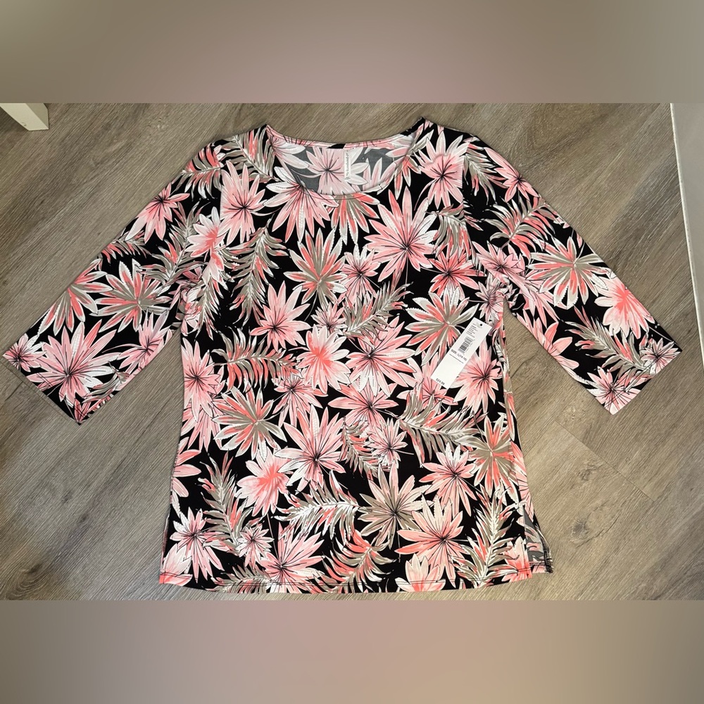 Passport Pink and Black Floral Long Sleeve Top and skirt